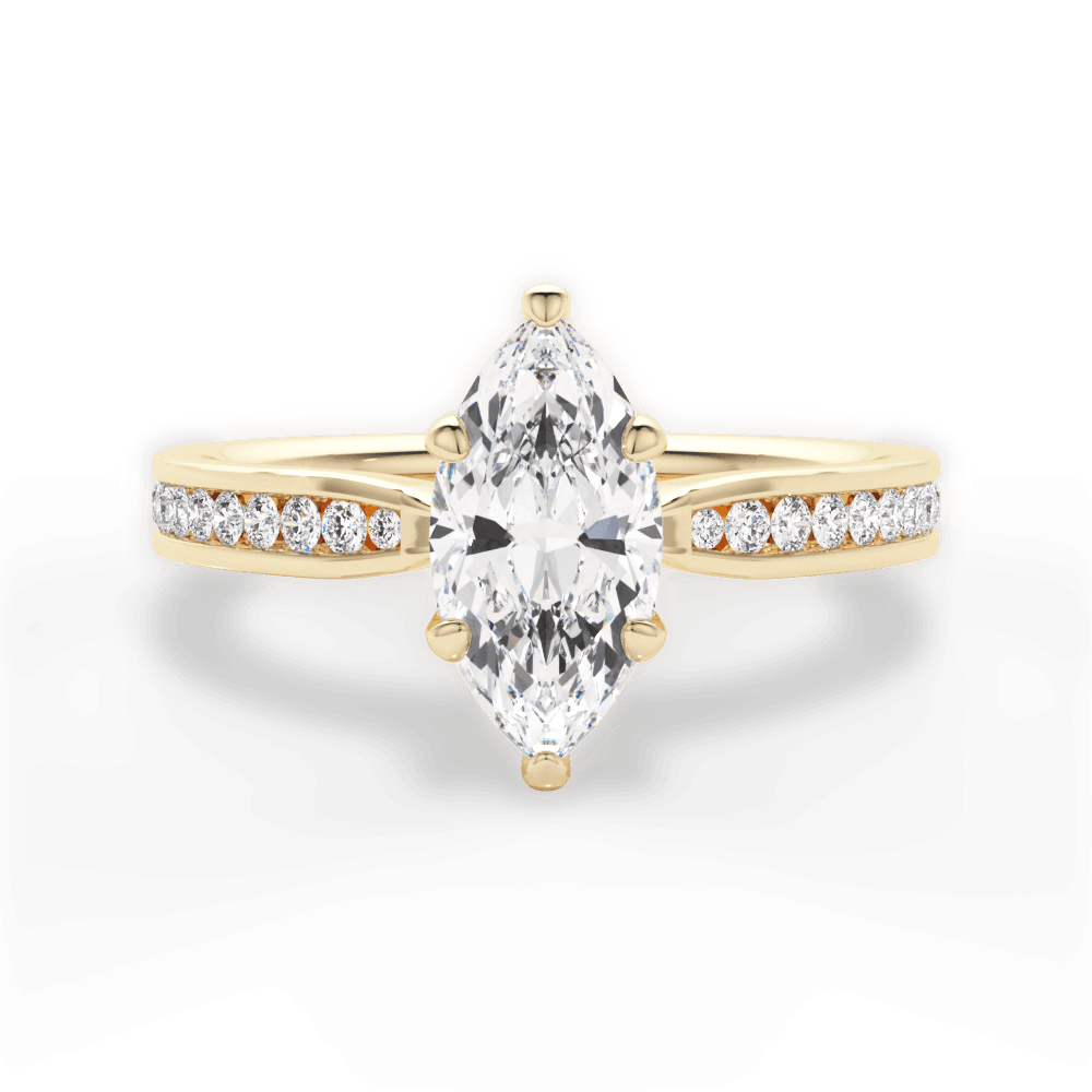 Katelyn Marquise Cut Lab Grown Diamond 18Kt Yellow Gold Engagement Ring