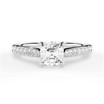 Elizabeth Asscher Cut Lab Grown Diamond 14Kt White Gold Engagement Ring