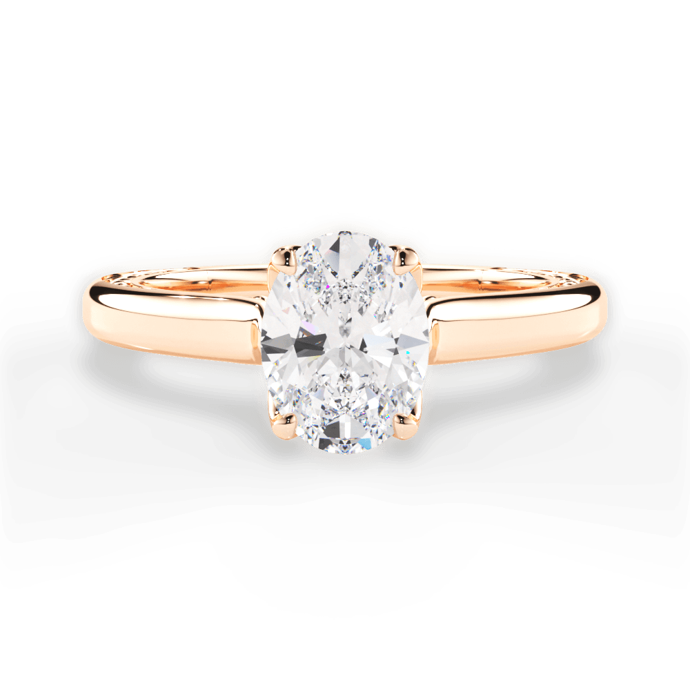 Carrie Oval Cut Lab Grown Diamond 18Kt Rose Gold Engagement Ring