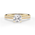 Janet Cushion Cut Lab Grown Diamond 18Kt Yellow Gold Engagement Ring