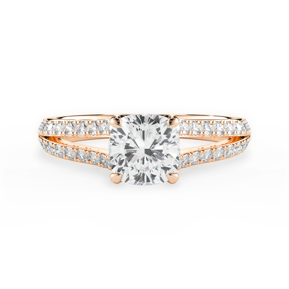 Kendra Cushion Cut Lab Grown Diamond 18Kt Rose Gold Engagement Ring