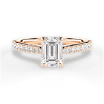 Frances Emerald Cut Lab Grown Diamond 18Kt Rose Gold Engagement Ring