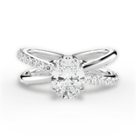 Jennifer Oval Cut Lab Grown Diamond 14Kt White Gold Engagement Ring
