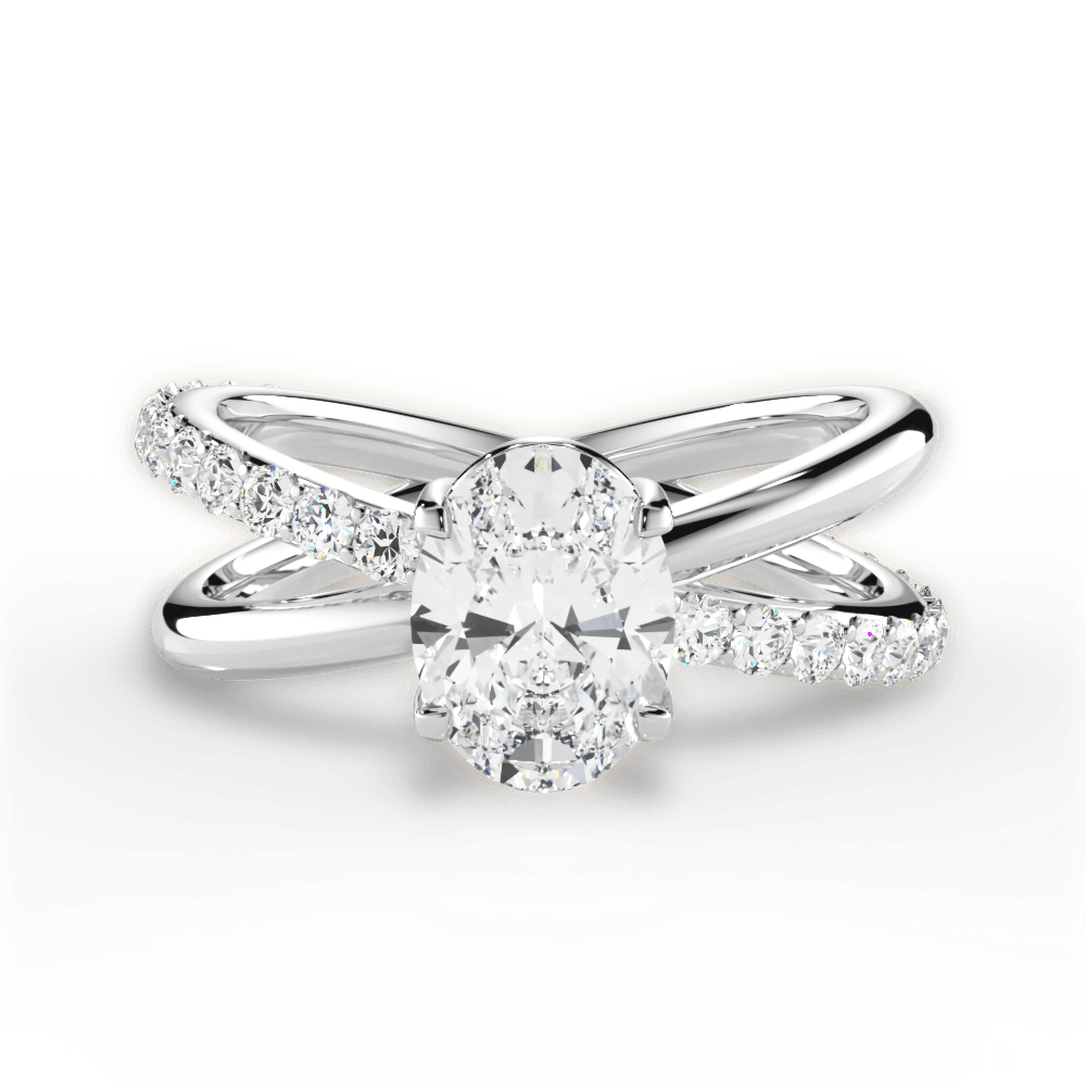 Jennifer Oval Cut Lab Grown Diamond 18Kt White Gold Engagement Ring