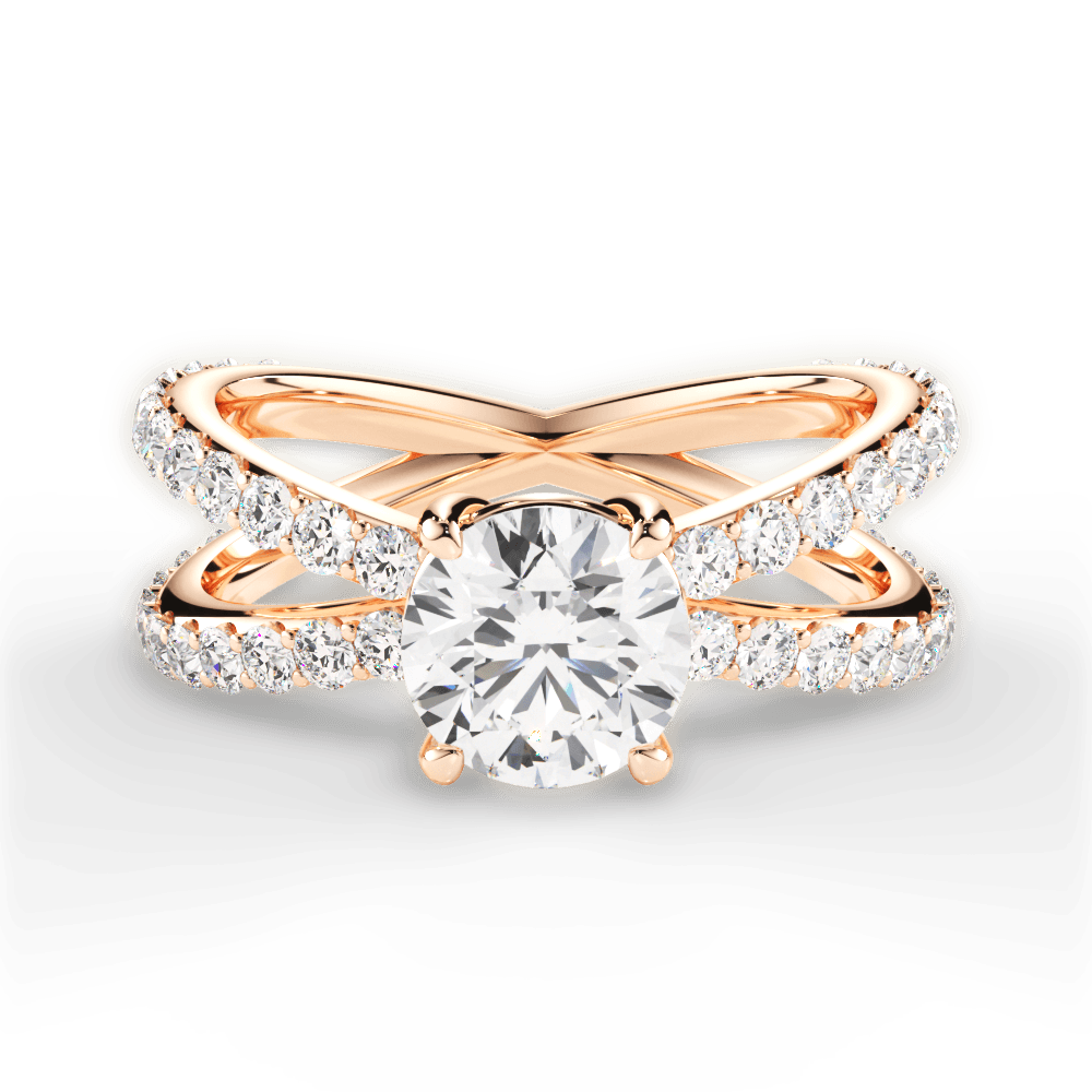 Lauren Round Cut Lab Grown Diamond 18Kt Rose Gold Engagement Ring