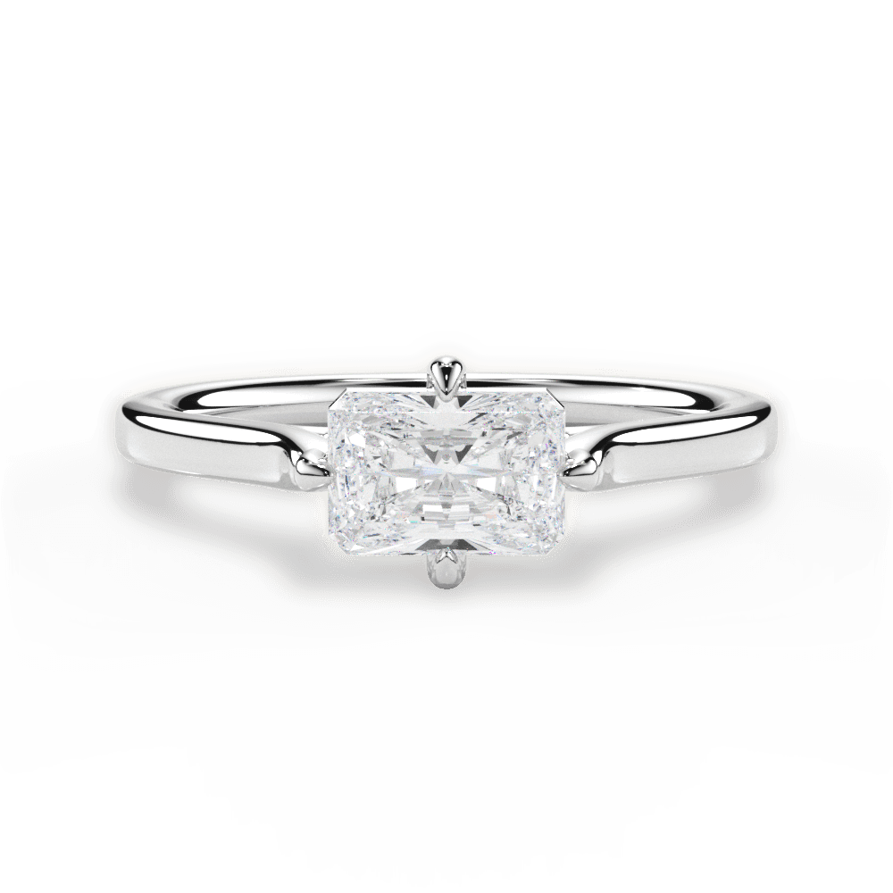 Bernadette Radiant Cut Lab Grown Diamond 18Kt White Gold Engagement Ring