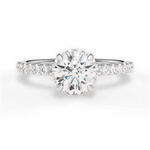 Isabella Round Cut Lab Grown Diamond 18Kt White Gold Engagement Ring