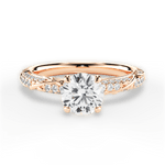 Gloria Round Cut Lab Grown Diamond 18Kt Rose Gold Engagement Ring