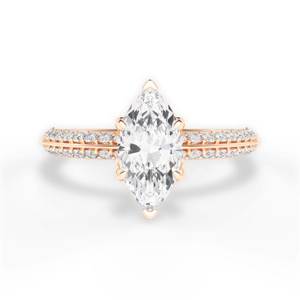 Gail Marquise Cut Lab Grown Diamond 18Kt Rose Gold Engagement Ring