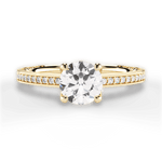 Donna Round Cut Lab Grown Diamond 18Kt Yellow Gold Engagement Ring