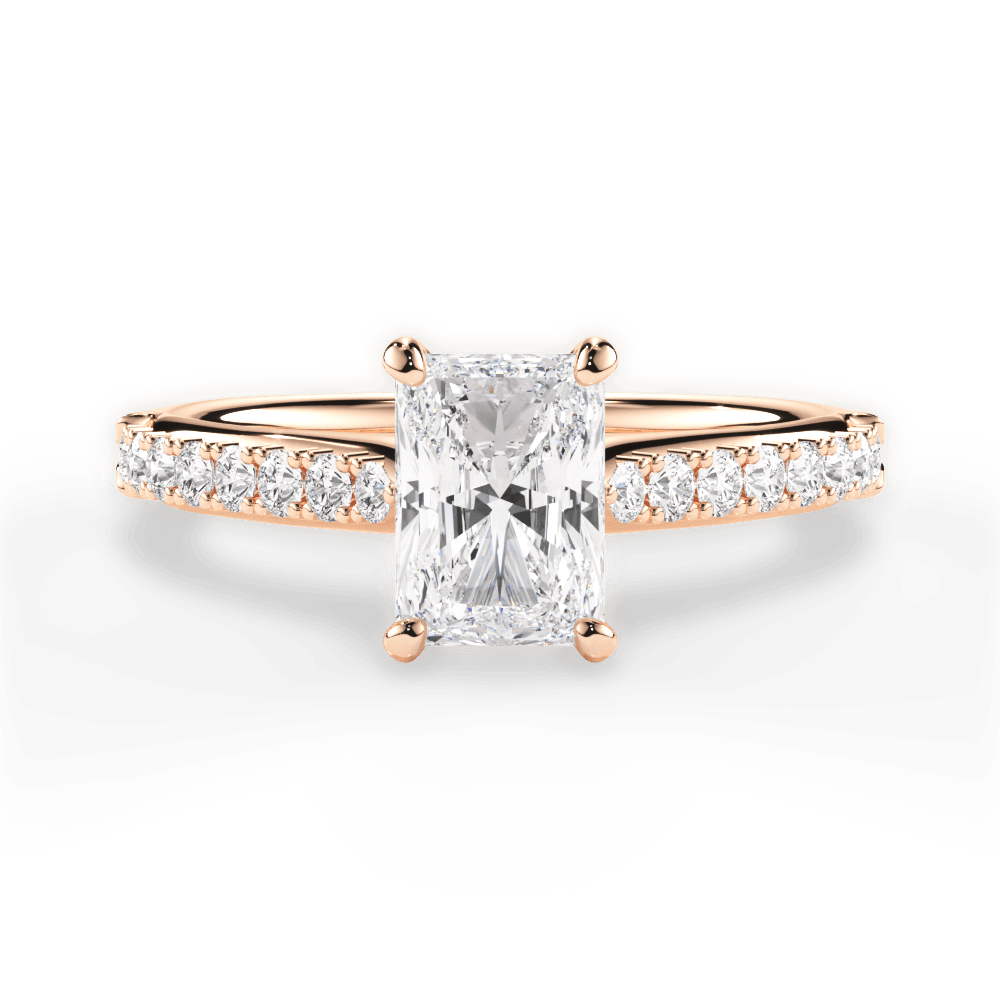 Elizabeth Radiant Cut Lab Grown Diamond 18Kt Rose Gold Engagement Ring