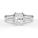 Isabel Radiant Cut Lab Grown Diamond 14Kt White Gold Engagement Ring