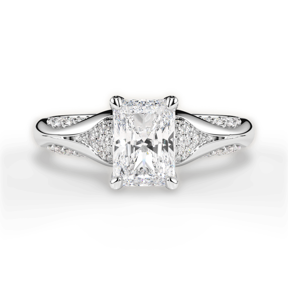 Isabel Radiant Cut Lab Grown Diamond 18Kt White Gold Engagement Ring