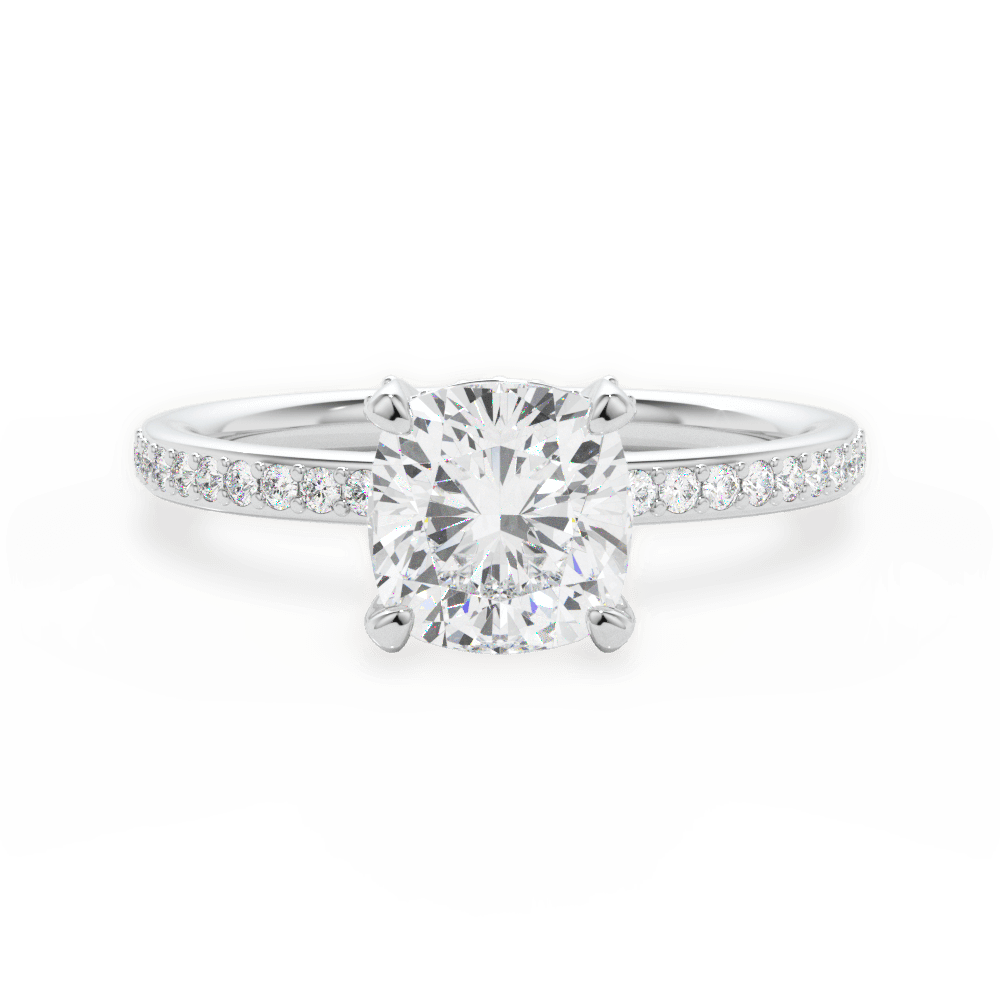 Janice Cushion Cut Lab Grown Diamond Platinum Engagement Ring