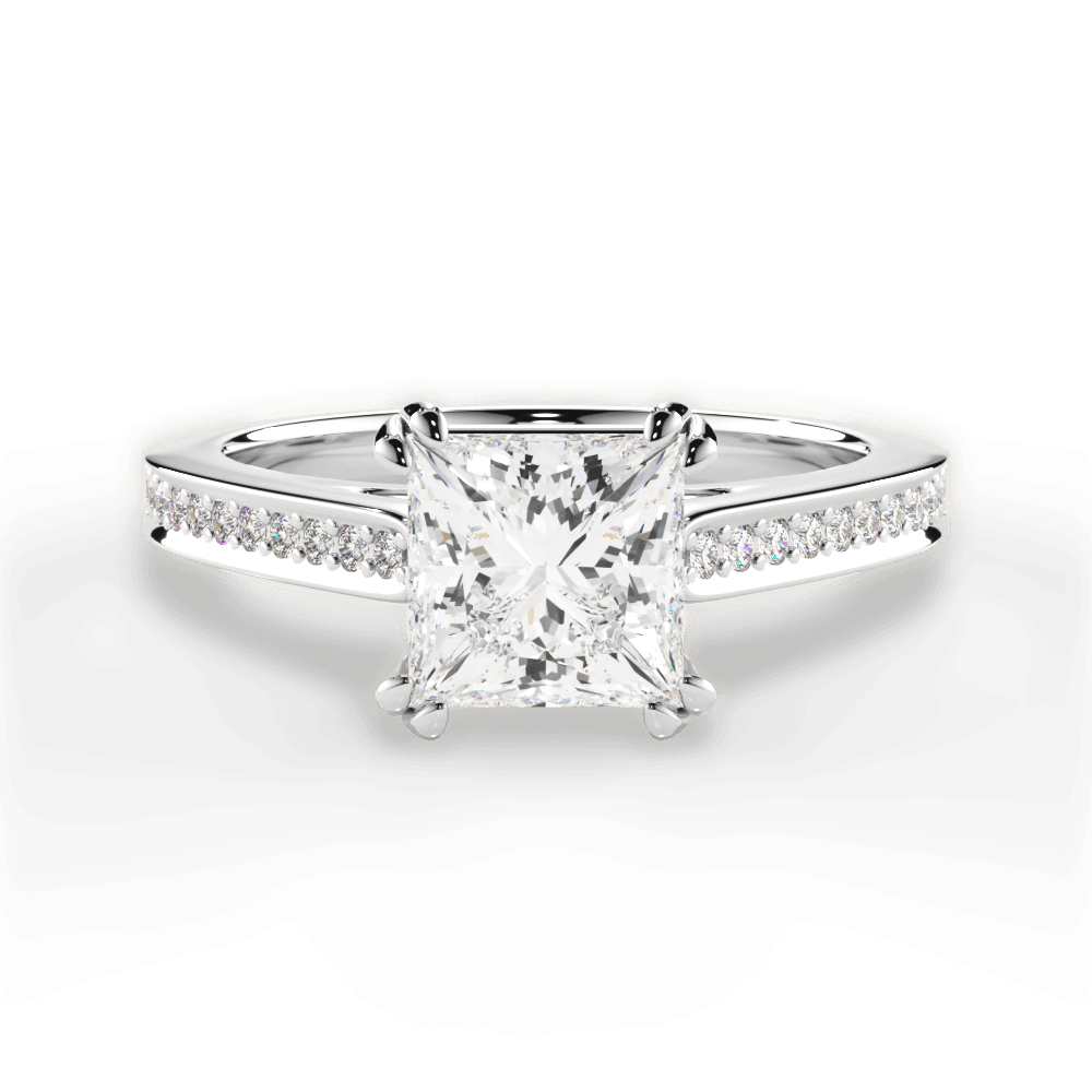 Denise Princess Cut Lab Grown Diamond Platinum Engagement Ring