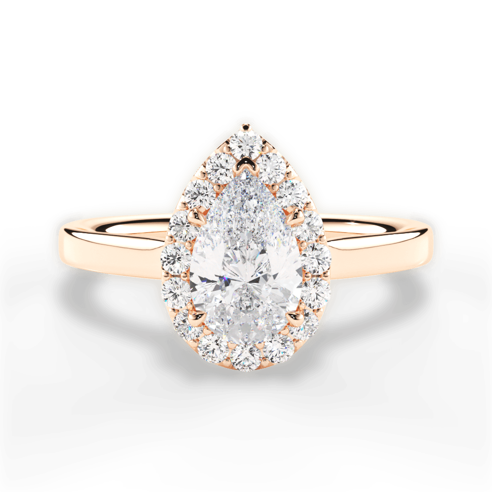 Fiona Pear Cut Lab Grown Diamond 18Kt Rose Gold Engagement Ring