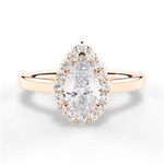 Fiona Pear Cut Lab Grown Diamond 18Kt Rose Gold Engagement Ring