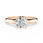 Florence Round Cut Lab Grown Diamond 18Kt Rose Gold Engagement Ring