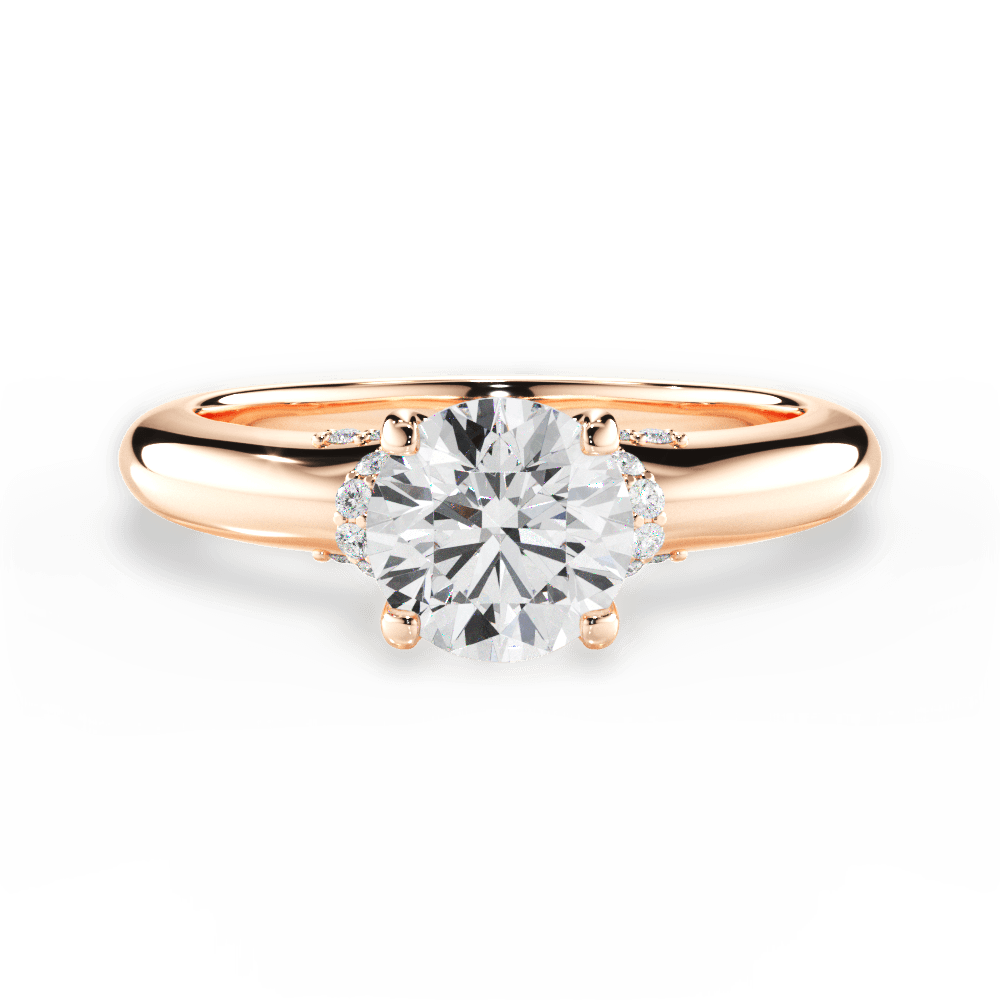 Florence Round Cut Lab Grown Diamond 18Kt Rose Gold Engagement Ring