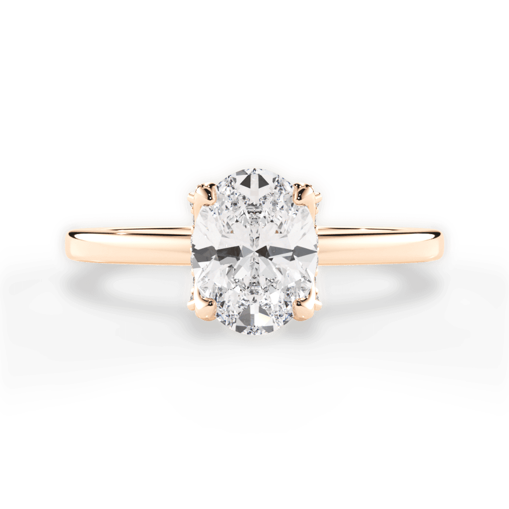 Gemma Oval Cut Lab Grown Diamond 18Kt Rose Gold Engagement Ring