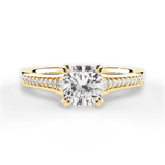 Delia Cushion Cut Lab Grown Diamond 18Kt Yellow Gold Engagement Ring