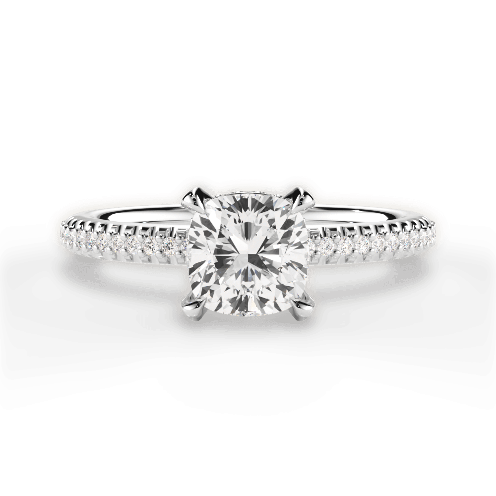 Helen Cushion Cut Lab Grown Diamond Platinum Engagement Ring