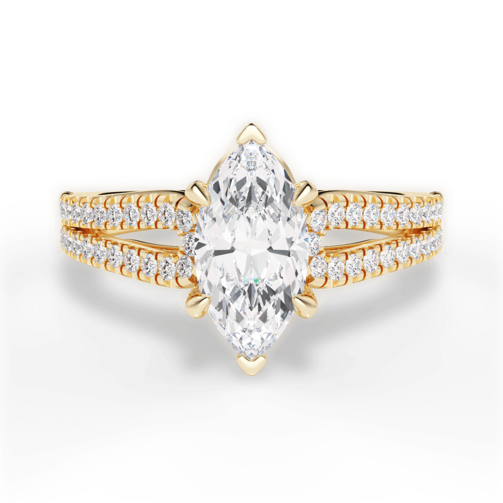 Jessica Marquise Cut Lab Grown Diamond 18Kt Yellow Gold Engagement Ring