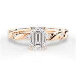Emma Emerald Cut Lab Grown Diamond 18Kt Rose Gold Engagement Ring