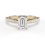Elizabeth Emerald Cut Lab Grown Diamond 18Kt Yellow Gold Engagement Ring