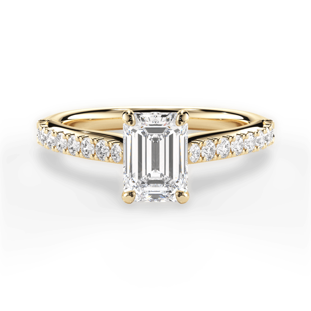 Elizabeth Emerald Cut Lab Grown Diamond 18Kt Yellow Gold Engagement Ring
