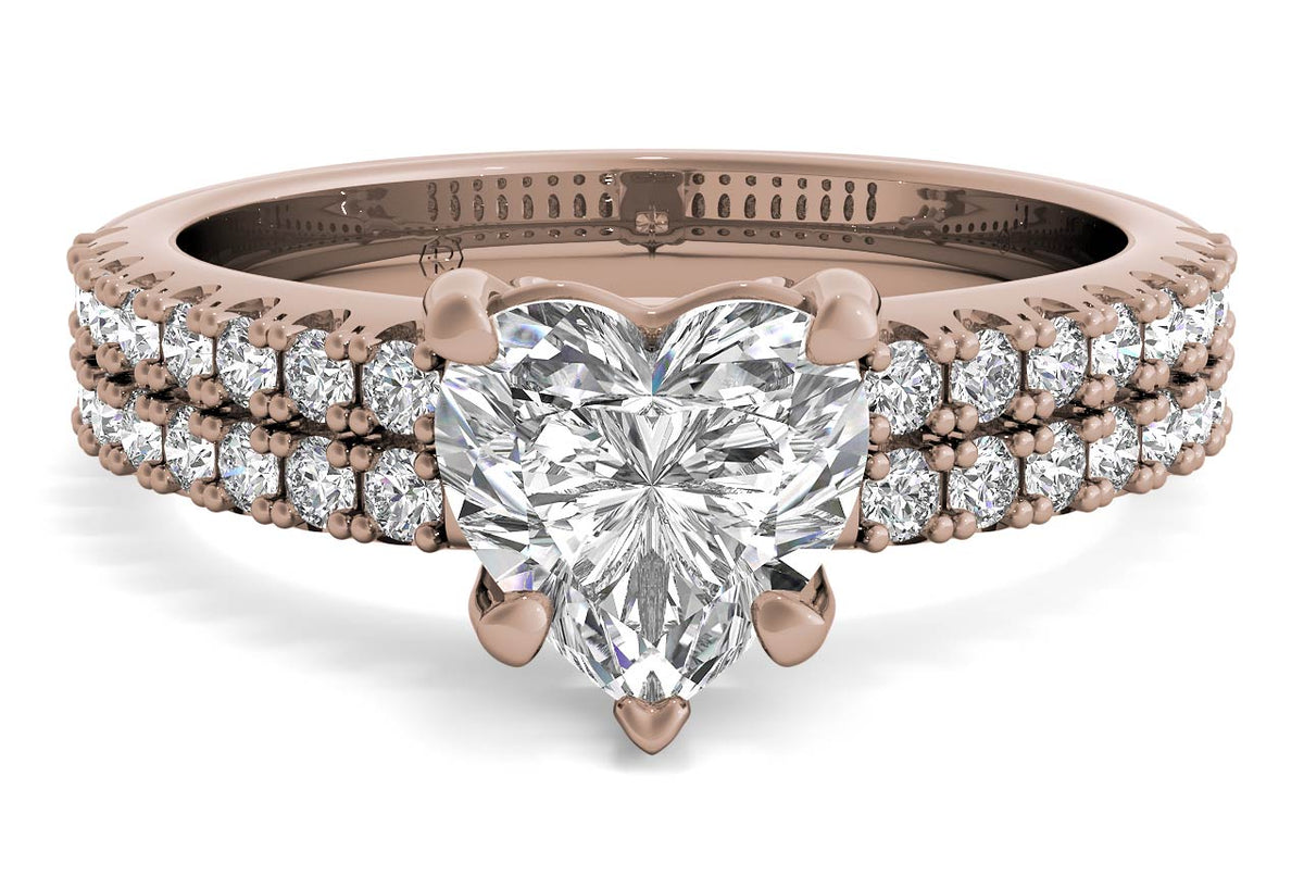 Kayla Heart Cut Lab Grown Diamond 18Kt Rose Gold Engagement Ring