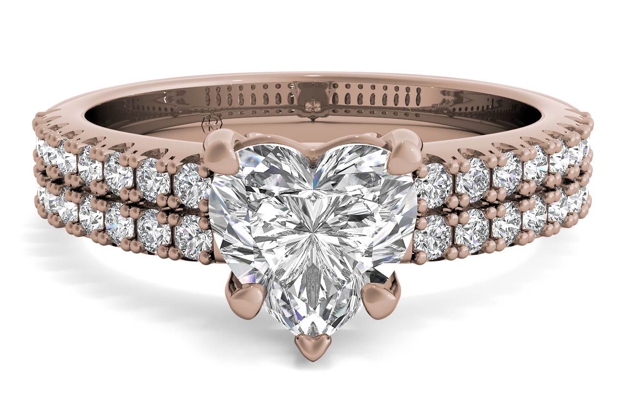 Kayla Heart Cut Lab Grown Diamond 18Kt Rose Gold Engagement Ring