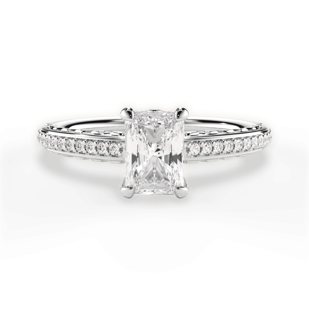 Caroline Radiant Cut Lab Grown Diamond Platinum Engagement Ring