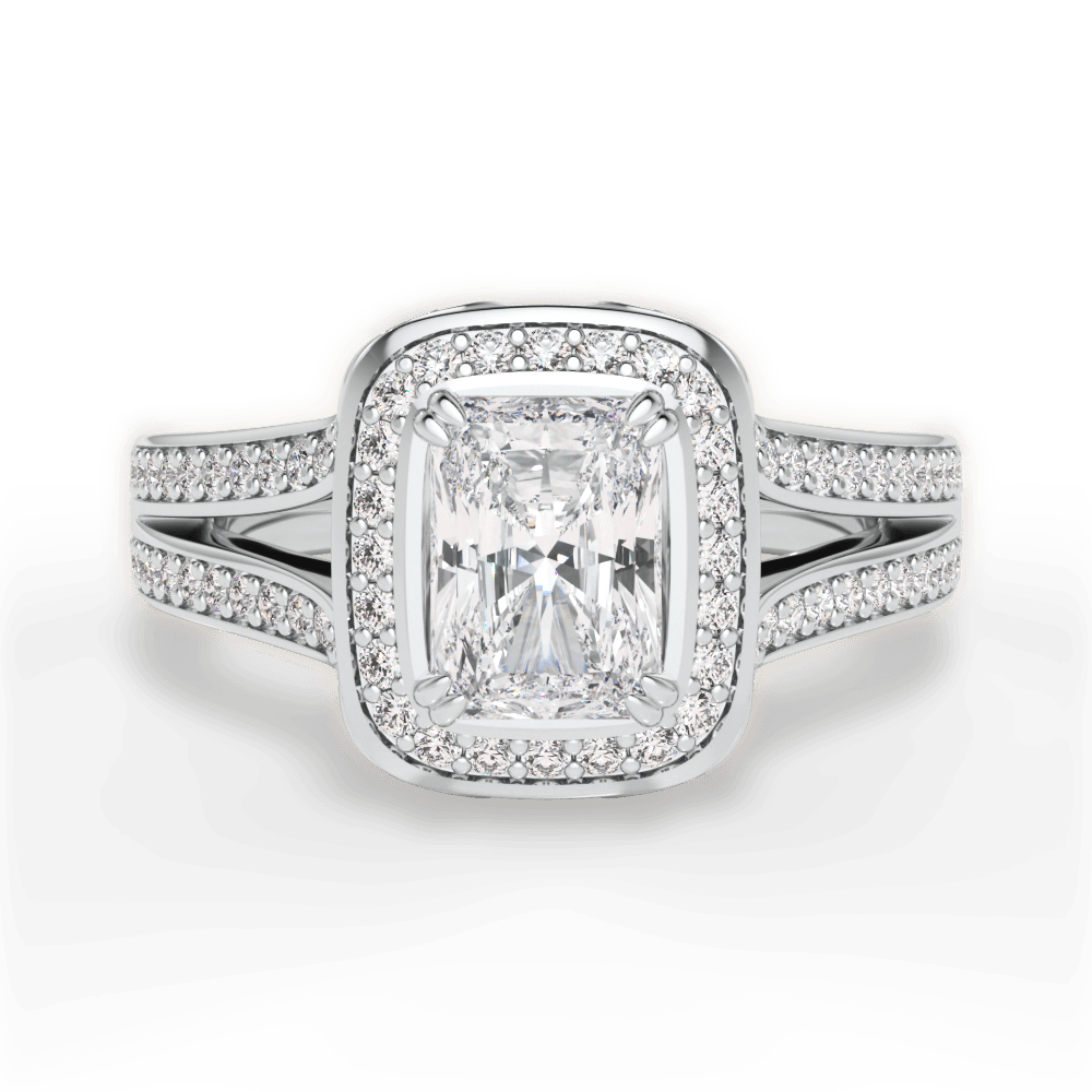 Mackenzie Radiant Cut Lab Grown Diamond Platinum Engagement Ring