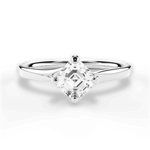 Ashley Asscher Cut Lab Grown Diamond 14Kt White Gold Engagement Ring