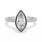 Deanna Marquise Cut Lab Grown Diamond 14Kt White Gold Engagement Ring