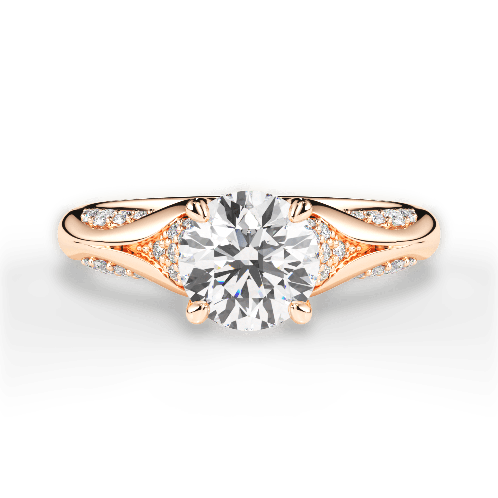 Isabel Round Cut Lab Grown Diamond 18Kt Rose Gold Engagement Ring