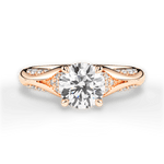 Isabel Round Cut Lab Grown Diamond 18Kt Rose Gold Engagement Ring
