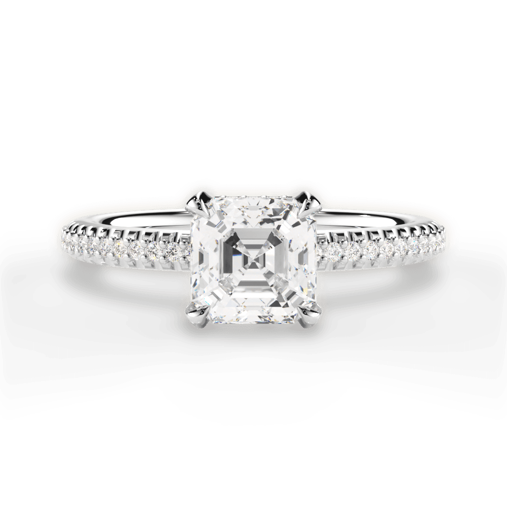 Helen Asscher Cut Lab Grown Diamond Platinum Engagement Ring