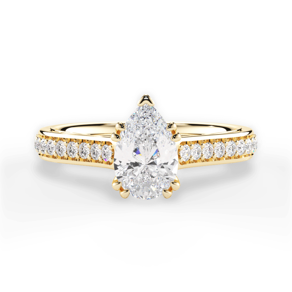 Deborah Pear Cut Lab Grown Diamond 18Kt Yellow Gold Engagement Ring