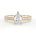 Deborah Pear Cut Lab Grown Diamond 18Kt Yellow Gold Engagement Ring