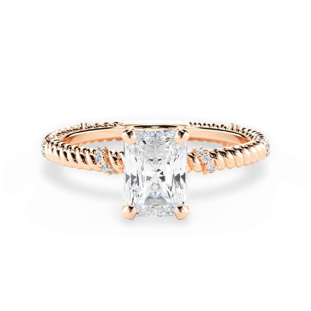 Chloe Radiant Cut Lab Grown Diamond 18Kt Rose Gold Engagement Ring