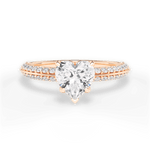 Gail Heart Cut Lab Grown Diamond 18Kt Rose Gold Engagement Ring
