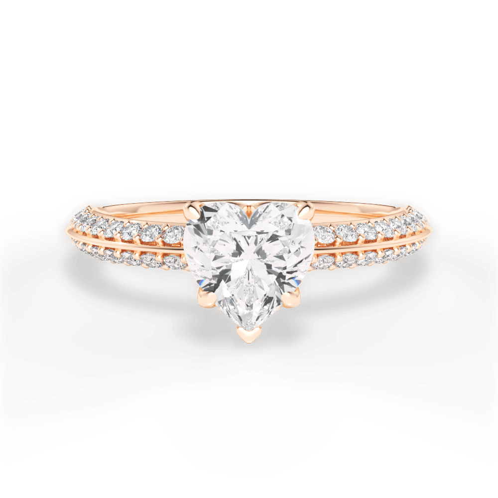 Gail Heart Cut Lab Grown Diamond 18Kt Rose Gold Engagement Ring