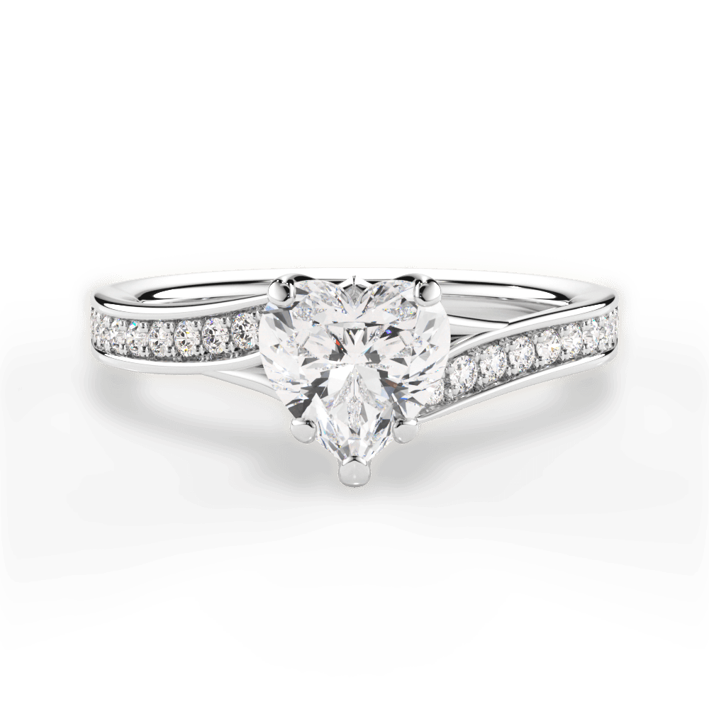 Elise Heart Cut Lab Grown Diamond Platinum Engagement Ring