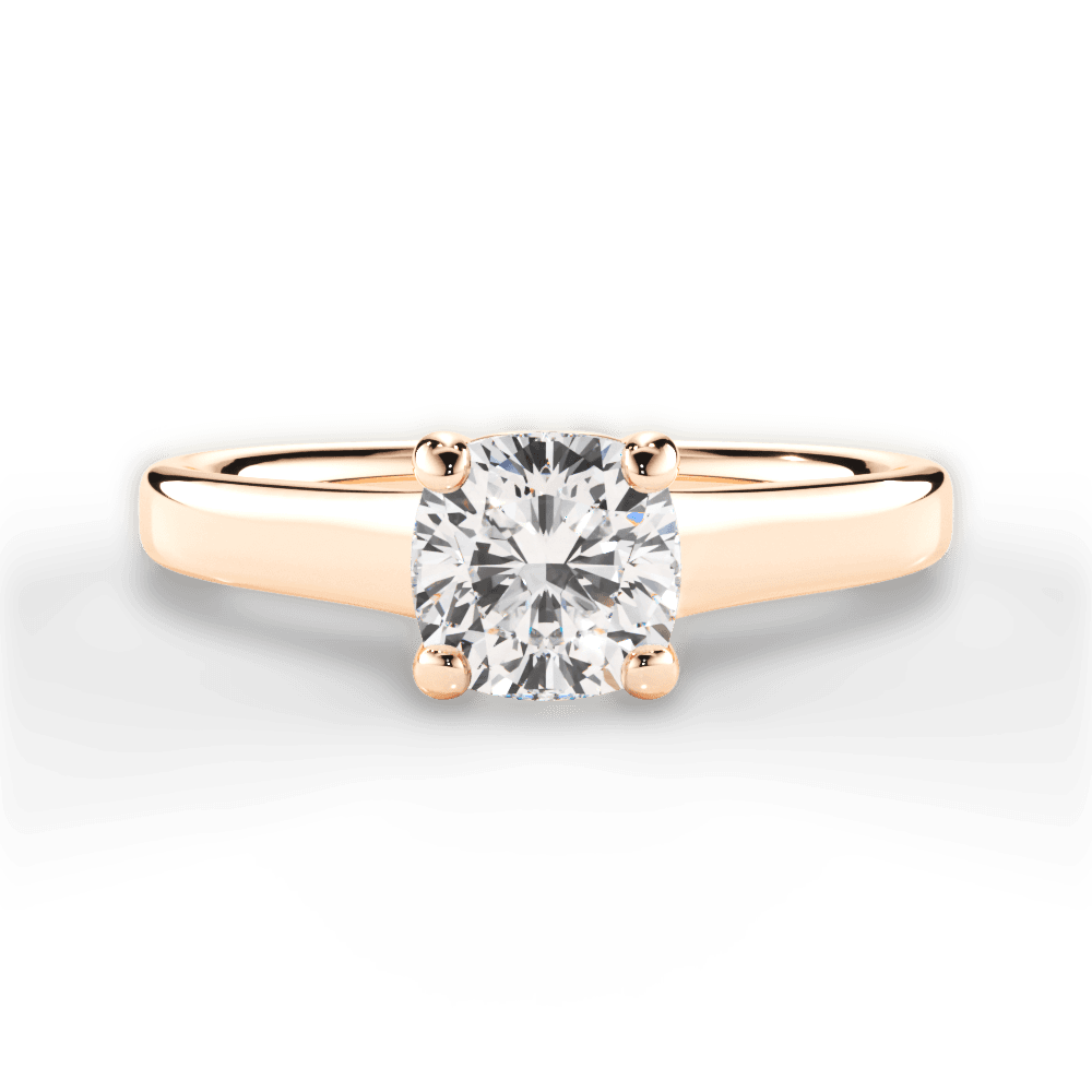 Ariana Cushion Cut Lab Grown Diamond 18Kt Rose Gold Engagement Ring