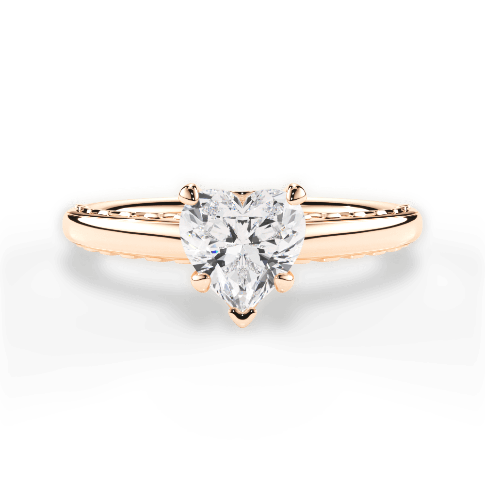 Annette Heart Cut Lab Grown Diamond 18Kt Rose Gold Engagement Ring