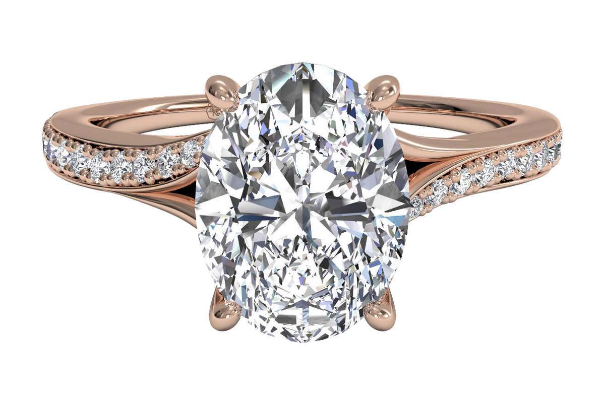 Elise Oval Cut Lab Grown Diamond 18Kt Rose Gold Engagement Ring
