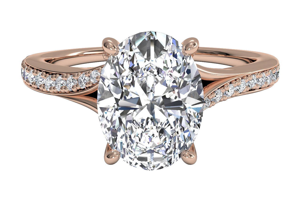 Elise Oval Cut Lab Grown Diamond 18Kt Rose Gold Engagement Ring