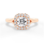 Geneva Asscher Cut Lab Grown Diamond 18Kt Rose Gold Engagement Ring